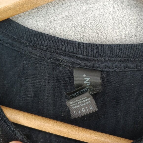 GILDAN Softstyle T-Shirt Size LARGE Men Sleeve Casual Solid Black - Picture 6 of 10